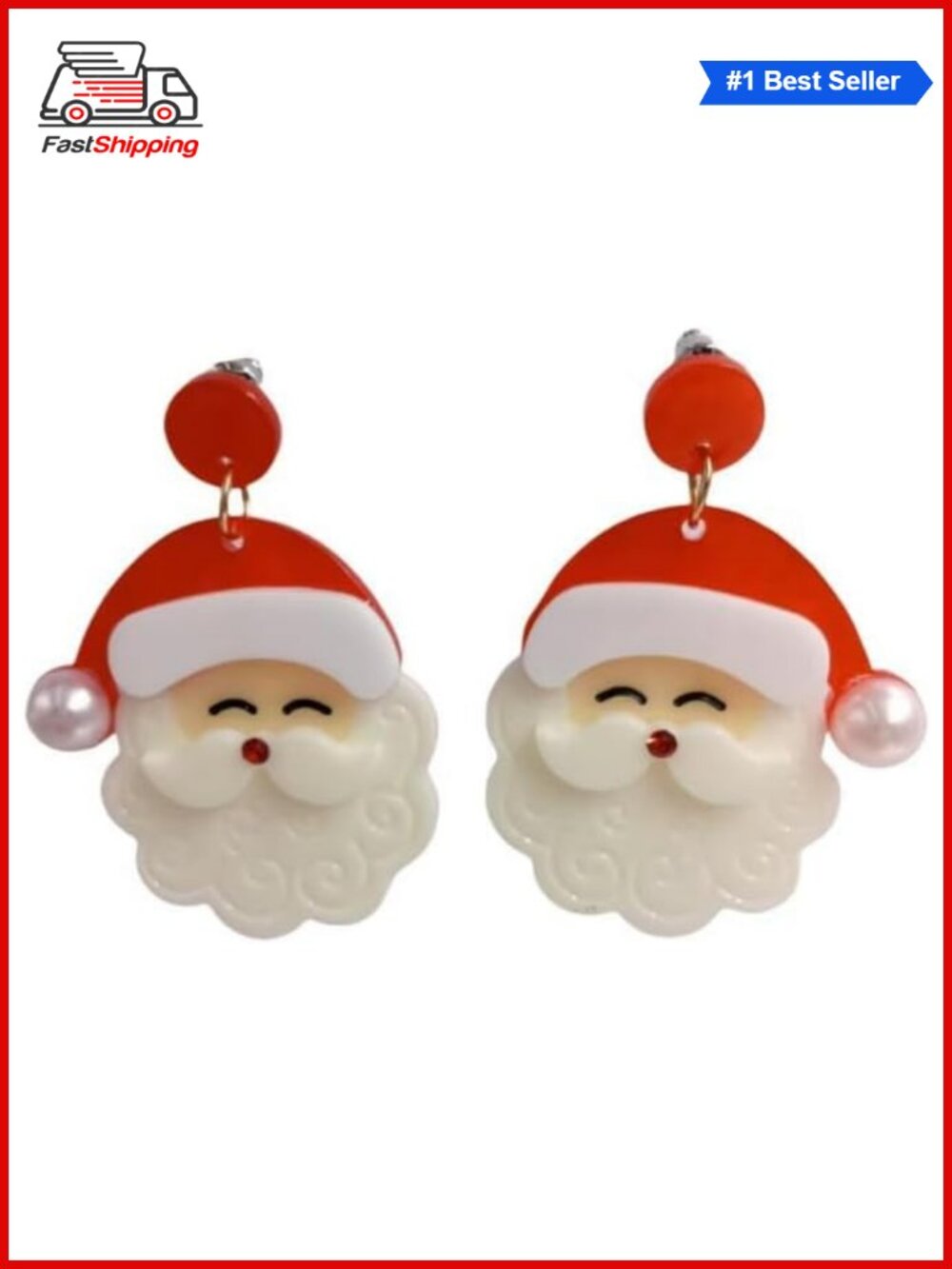 ๐
Christmas Earrings Women Santa Pearl Hoops Snowman Studs Acrylic Zinc Alloy